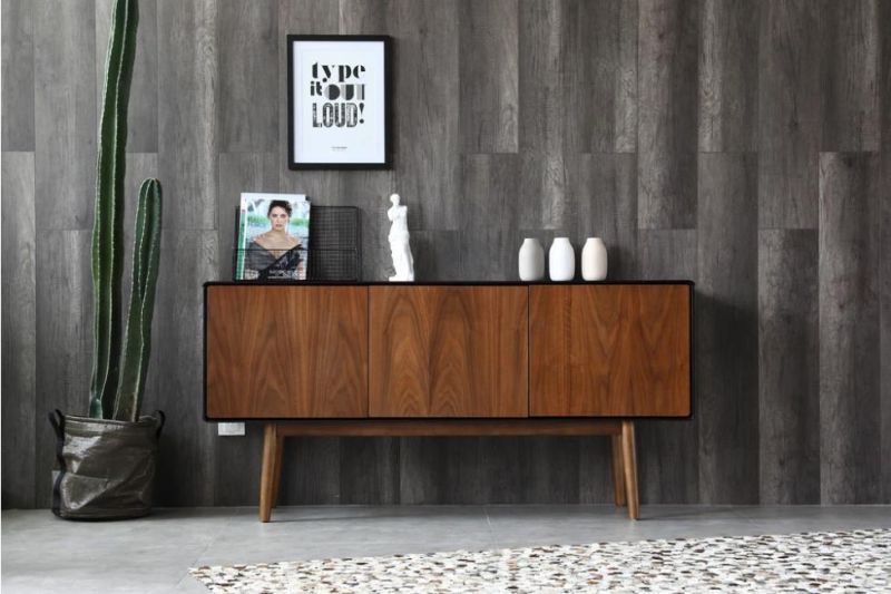 Melamine MDF Dark Walnut Veneer TV Cabinet TV Stand