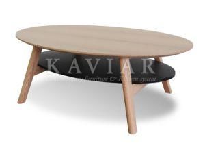 Kaviar Solid Oak Structure Oval Tea Table with Shelf (TC104)