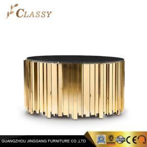 Stainless Steel Tube Table Marble Coffee Table Round Table