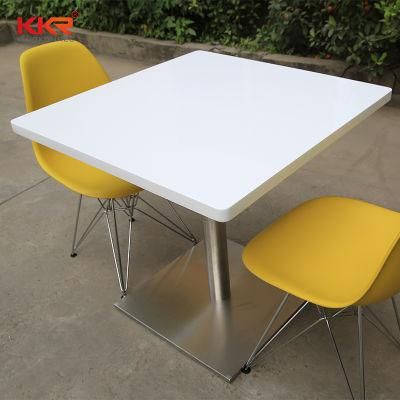 Good Quality Commercial Furniture Solid Surface Material Corian Four Seat Home Eating Furniture Table