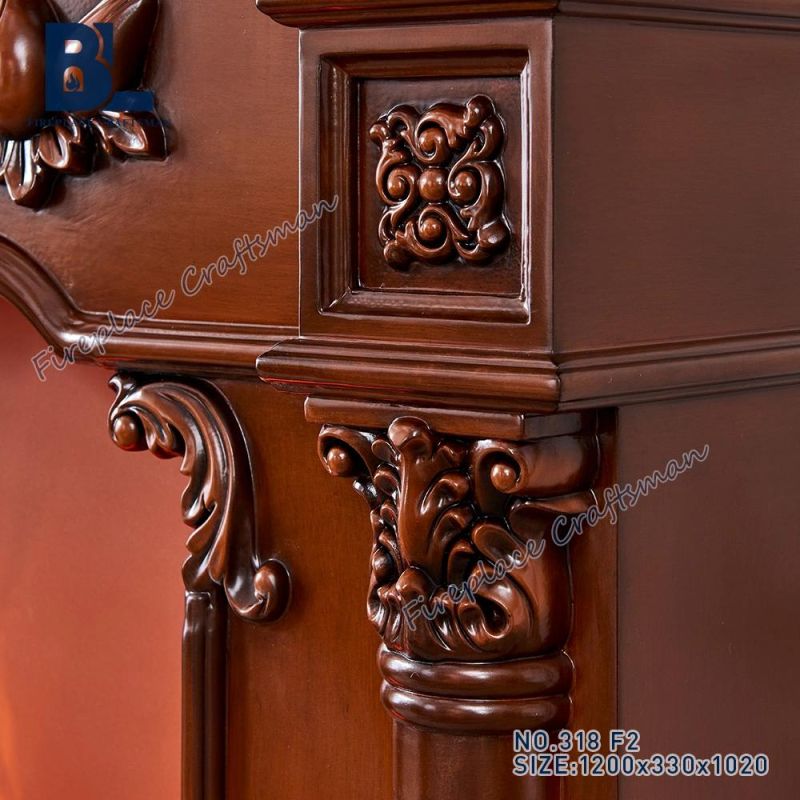Home Furniture Sculpture European LED Lights Heating Function Wood Burning Electric Fireplace (318)