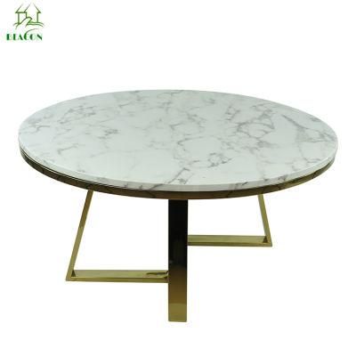 Marble Top Stainless Steel Golden Coffee Table