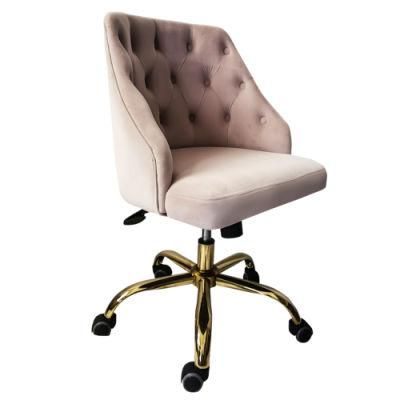 Velvet Swivel Chair Accent Office Adjustable Chair