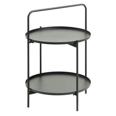 Powder Coated Full Metal Side Table with Tray