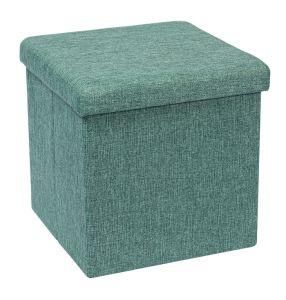 Knobby Multicolor Linen Foldable Storage Ottoman Seat