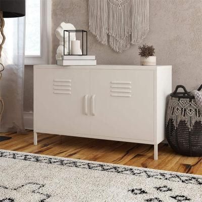 Livingroom Furniture Modern White &amp; Stainless Steel TV Stand
