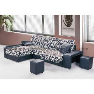 Modern Fabric Corner Sofa with Stool, Living Room Sofa (WD-6441)