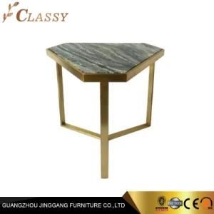 Hotel Bedroom Metal Stainless Steel Hexagon Shape Marbe Coffee Side Table
