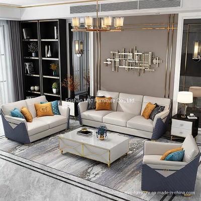 Modern American Style Home Furniture Wooden Living Room Sectional Luxury Leather Sofa