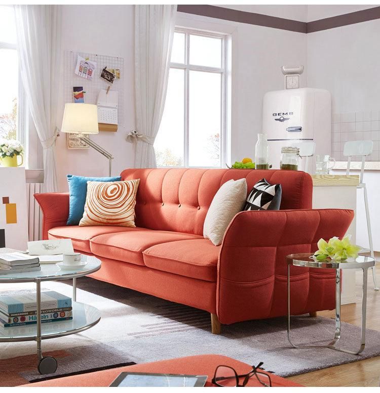 Linsy China Modern Style Red Fabric Sofa Bed 1012