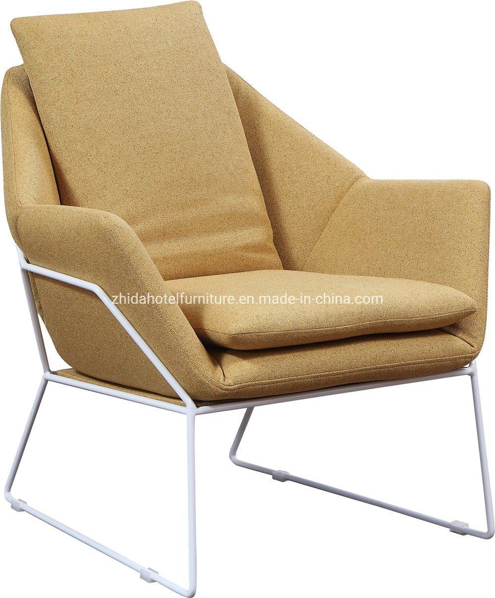 Modern Metal Fabric Living Room Chair for Hotel Lobby Restaurant