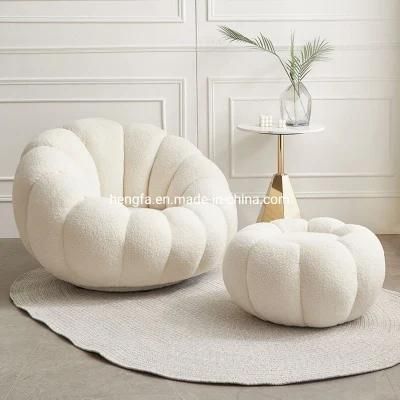 Lamb Wool Sofa Bedroom Balcony Furniture Tatami Pink Velvet Chair