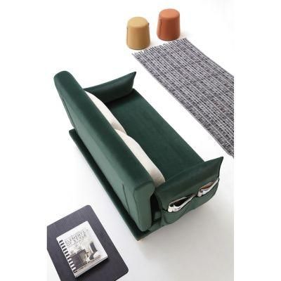 Luxury Cloth Leisure Hotel Furniture Chesterfield Furniture Modern Simple Leisure Living Room Folding Green Sofa