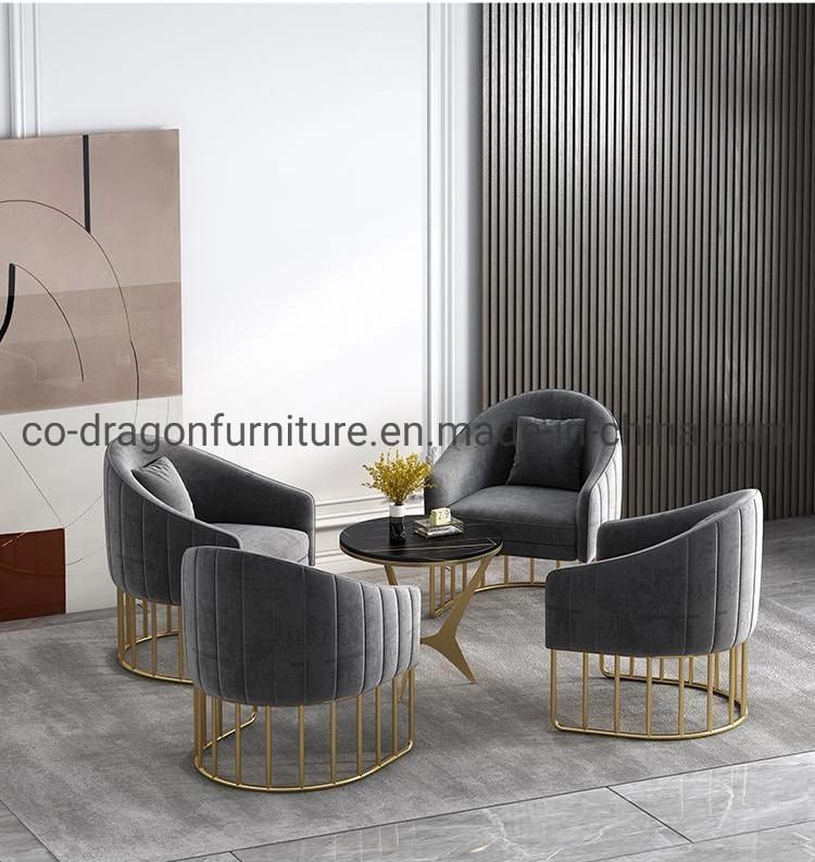 Fashion Luxury Home Furniture Steel Fabric Leisure Chair with Arm