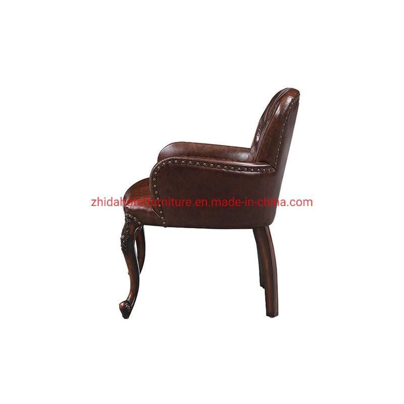 American Style Luxury Leather Living Room Home Hotel Lobby Chair