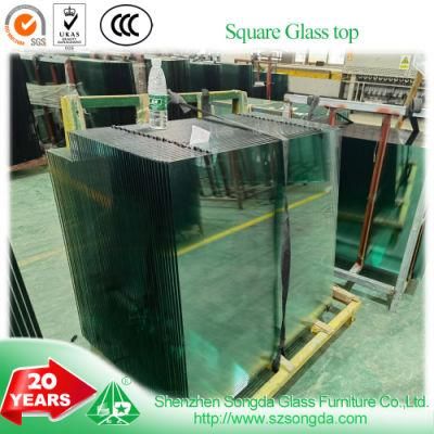 8/10/12mm Square Tempered Glass Table Top Flat Polished Edge