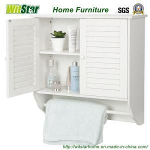 Double Shuttered Door Wall Cabinet with Towel Bar (WS16-0156)