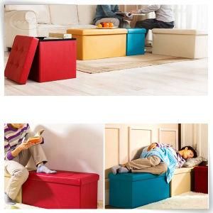 Foldable Wooden MDF Storage Silver Rattan Gold Pouf