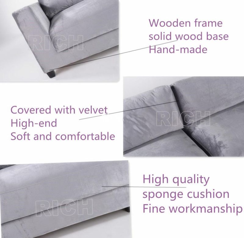 Modern Sectional Sofa Leisure Velvet Living Room Furniture Couch