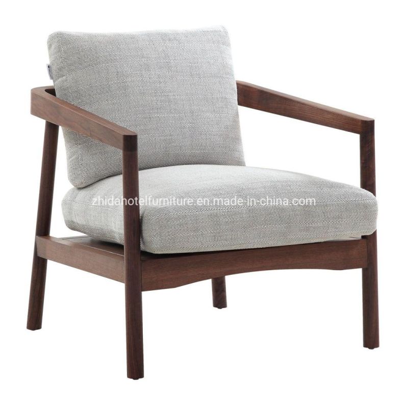 Solid Wood Living Room Furniture Wooden Frame Hotel Modern Chair