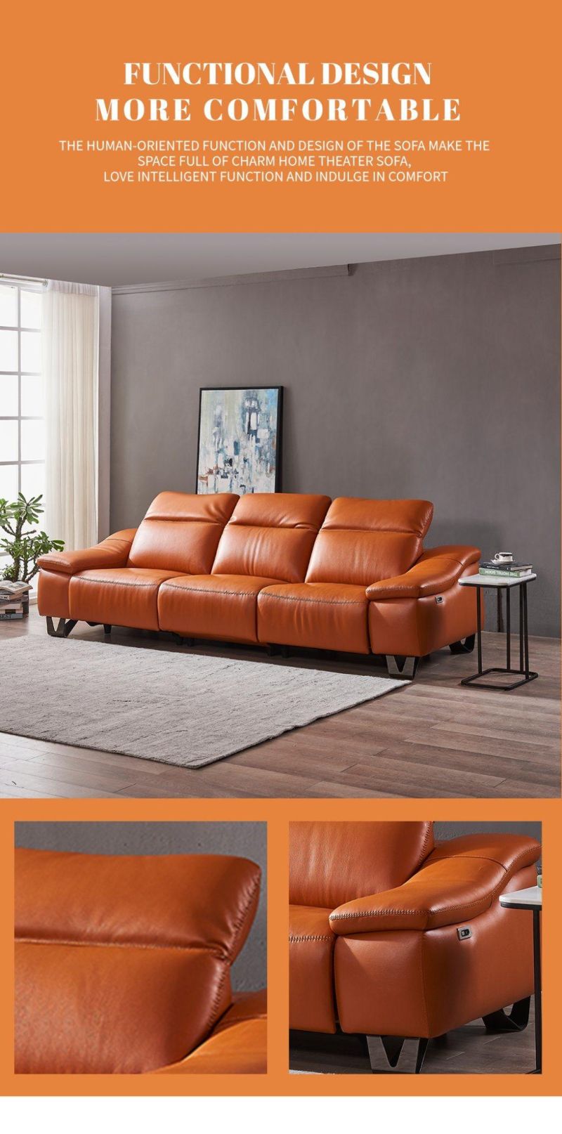 Simple PVC Functional Sofa Electric Multi-Functional First Class Sofa Bed Down Small Modular Sofa
