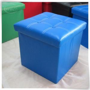 Faux Leather Folding Storage Ottoman Bench Foot Rest Stool Storage Box