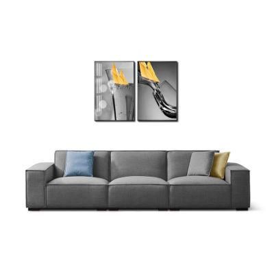 Modern Leisure Home Fabric Sectional Seating Leather Corner Couch Mags Modular Low Arm Sofa for Living Room Furniture 2829