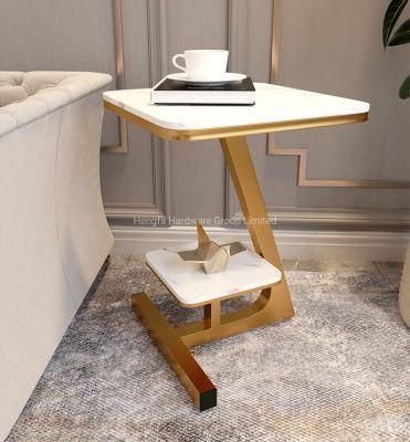 Modern Simple Coffee Tea Table with Iron Legs Side Table