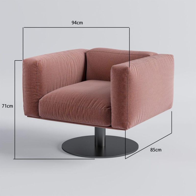 Latest New Design Luxury Modern Style 1 Seat Fabric Velvet Sofa Leisure Chair