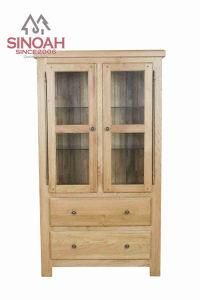 Hot-Selling New Design Solid Oak Glazed Display Cabinet