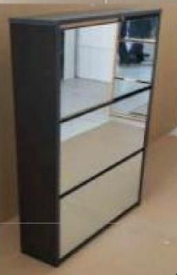 Mirrored Shoe Cabinet with Black/White Color or Customized