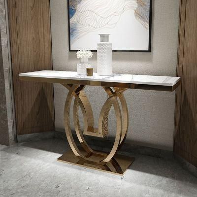 Yuhai New Design Clear Console Table with Mirror Set Living Room