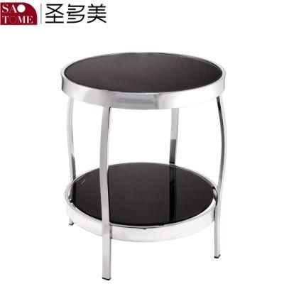 Modern Popular Living Room Furniture Black Glass Round Table