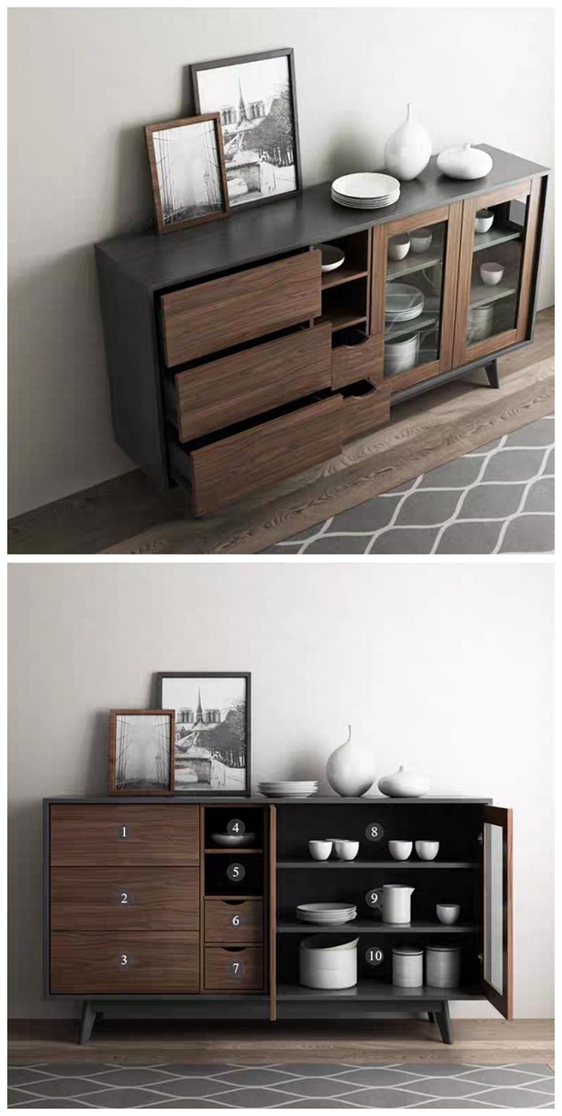 Modern Style White Gray Wooden Living Room Furniture Side Table Kitchen Cabinets