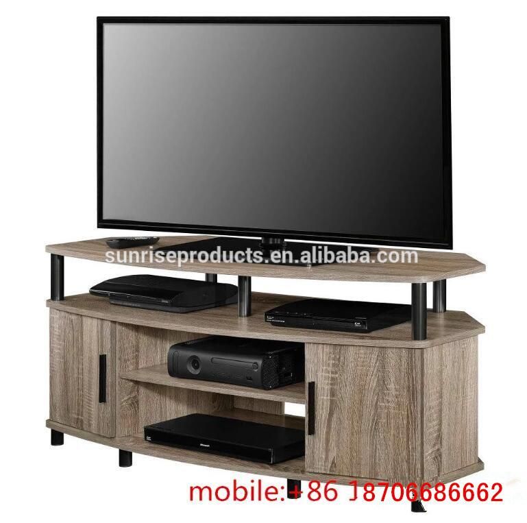 LED RGB Light White High Glossy Melamine MDF TV Stands