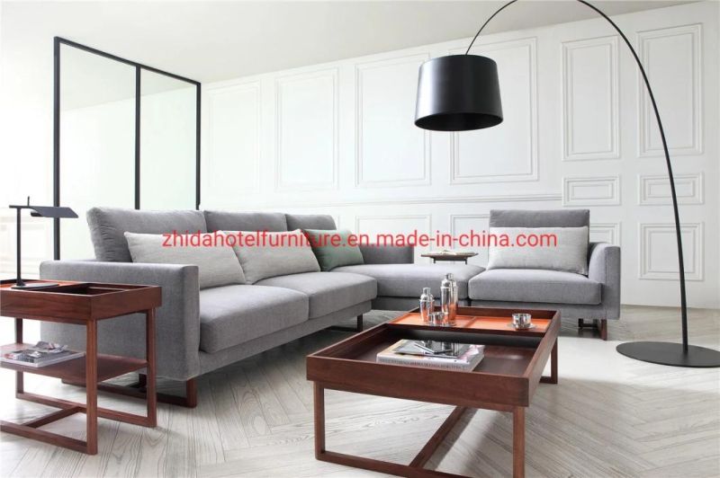 Modern Living Room Big L Shape Corner Sofa with Fabric Leather