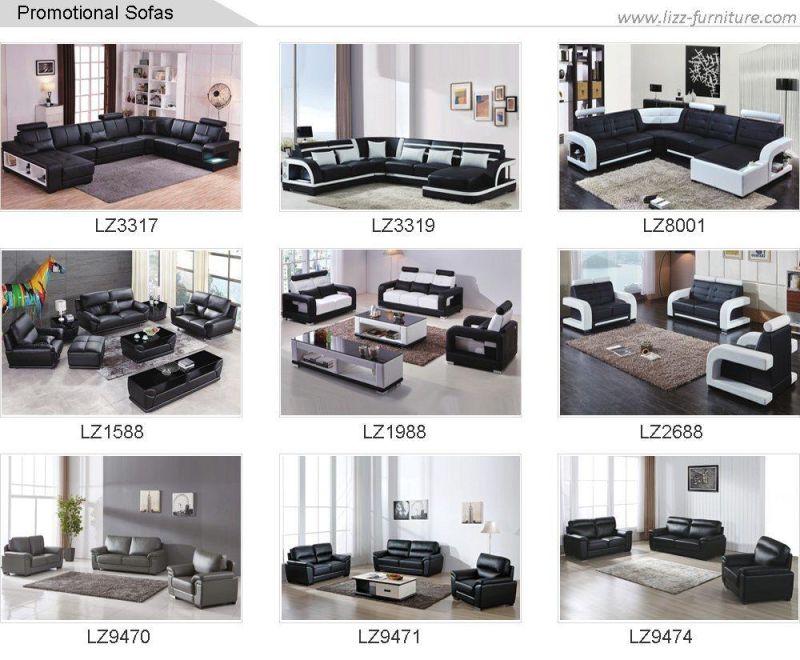 China Manufacturer European Stylish Office Living Room Furniture Modular Italian Leather Sofa with Armrest
