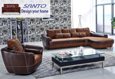 L Shaped Sofa Set with Italiay Leather Upholstery Suede Genuine Leather Sofa Set Leisure Sofa Living Room Sofa Leisure Sofa