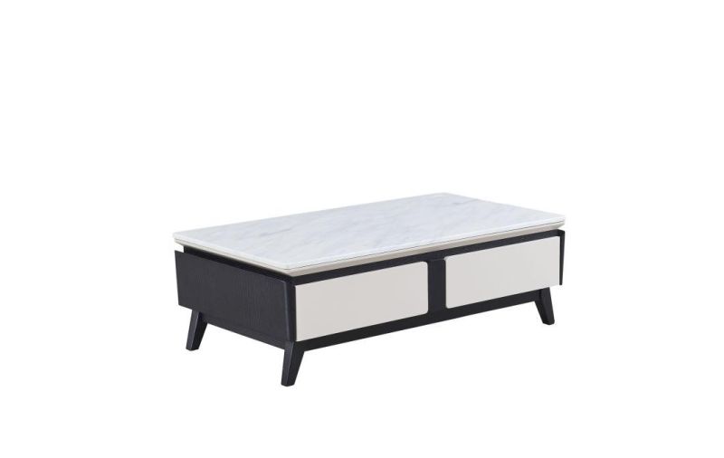 Cj-951 Coffee Table Marble Top /MDF with Oak Veneer/ Ash Wood Base