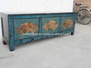 Oriental Hand Painted Wood Country Dining Room TV Stand