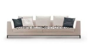 Italian Style Wooden Leather Sofa 3 Seats Sofa Fabric (D-68-D)