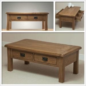 Solid Oak Coffee Table, Wooden Living Room Furniture