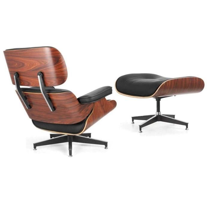Leather Lounge Chair with Ottoman (9021-C)