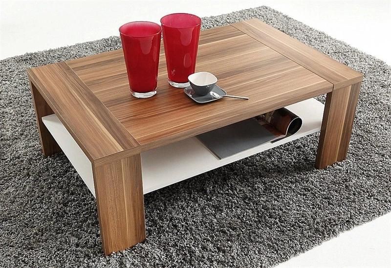 Two Colored Wooden Coffee Table with a Base