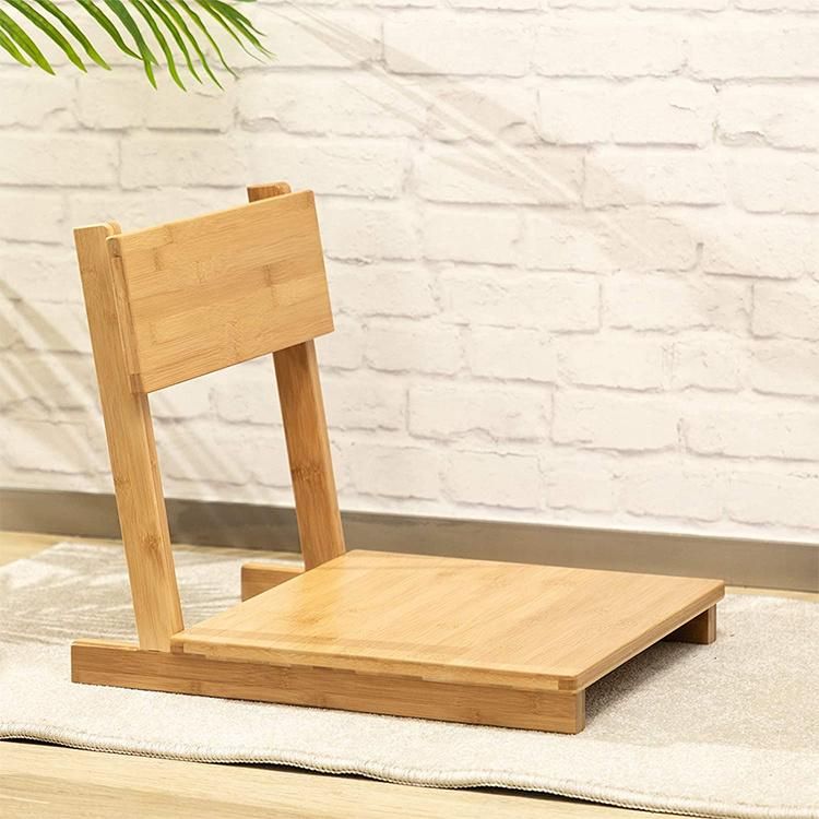 Bamboo Portable Floor Chair, Japanese Style Legless Tatami Chair with Back Support, Home Bay Window Lazy Backrest Chair, Meditation Floor Seating for Living Roo