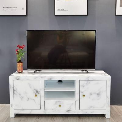 Marble Printed Glass Living Room Furniture TV Stand