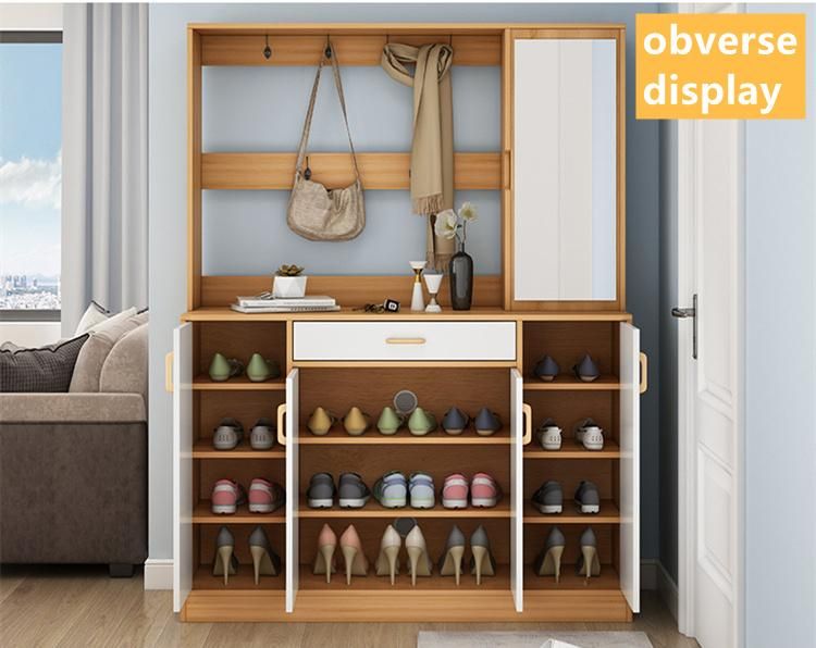 Shoe Cabinet with Hanger Integrated Household Multifunctional Entrance Cabinet 0159