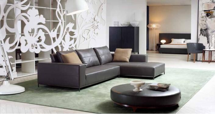 Modern Style Corner Genuine Leather Sofa