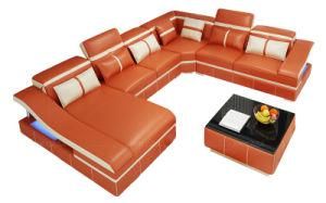 Wholesale Furniture Hotel Living Room Vintage Leather Chesterfield Orange Sofa