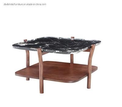 High-End Villa and Hotel Porjects Use Wooden Products Natural Walnut Coffee Table Bedroom Center Table Side Tables
